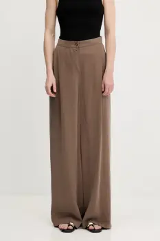 Answear Lab pantaloni culoarea maro, lat, high waist imagine