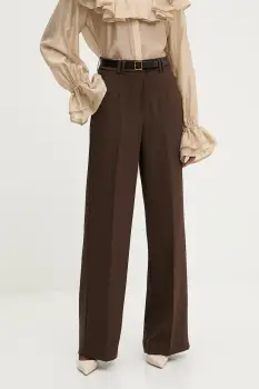 Answear.LAB pantaloni culoarea maro, lat, high waist imagine