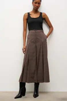 Answear.LAB pantaloni culoarea maro, lat, high waist imagine