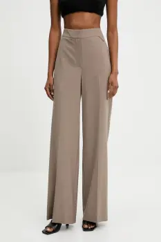 Answear Lab pantaloni culoarea maro, lat, high waist imagine