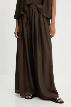 Answear Lab pantaloni culoarea maro, lat, high waist imagine