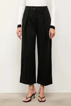 Answear.LAB pantaloni culoarea negru, drept, high waist imagine