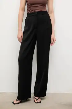 Answear.LAB pantaloni culoarea negru, lat, high waist imagine