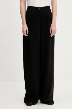 Answear Lab pantaloni culoarea negru, lat, high waist imagine