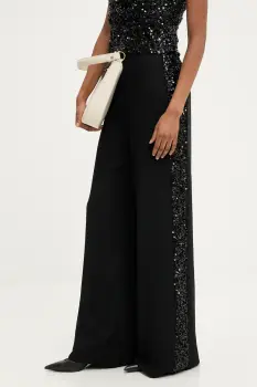 Answear.LAB pantaloni culoarea negru, lat, high waist imagine