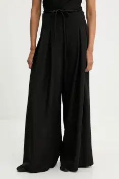 Answear Lab pantaloni culoarea negru, lat, high waist imagine