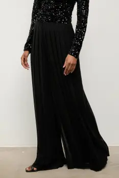 Answear.LAB pantaloni culoarea negru, lat, high waist imagine