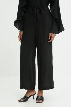 Answear.LAB pantaloni culoarea negru, lat, high waist imagine