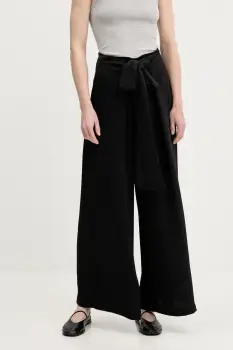 Answear Lab pantaloni culoarea negru, lat, high waist imagine