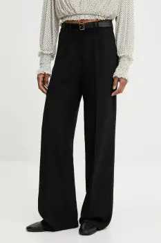 Answear.LAB pantaloni culoarea negru, lat, high waist imagine