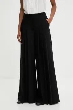 Answear.LAB pantaloni culoarea negru, lat, high waist imagine