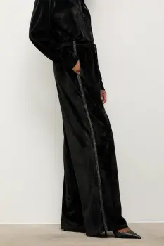 Answear.LAB pantaloni culoarea negru, lat, high waist imagine