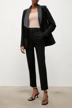 Answear.LAB pantaloni culoarea negru, mulata, high waist imagine