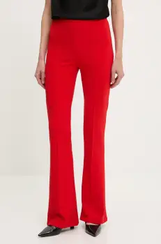 Answear Lab pantaloni culoarea rosu, evazati, high waist imagine