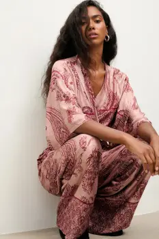 Answear.LAB pantaloni culoarea roz, drept, high waist imagine