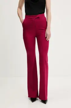Answear Lab pantaloni culoarea roz, evazati, medium waist imagine