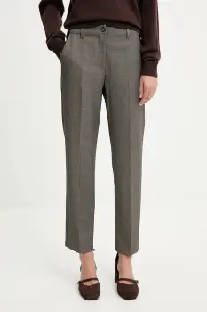 Answear.LAB pantaloni culoarea verde, drept, high waist imagine