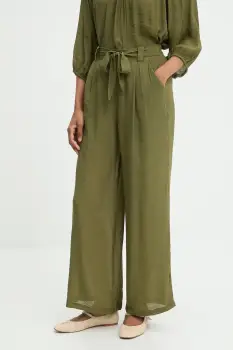Answear.LAB pantaloni culoarea verde, lat, high waist imagine