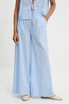 Answear Lab pantaloni de bumbac lat, high waist imagine