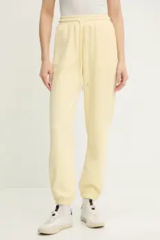 Answear Lab pantaloni de trening culoarea galben, neted imagine