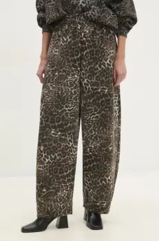 Answear Lab pantaloni de trening culoarea gri, lat, high waist imagine