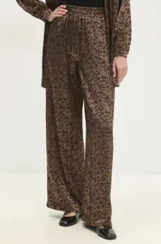 Answear Lab pantaloni femei, culoarea maro, lat, high waist imagine