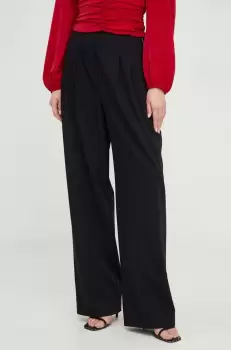 Answear Lab pantaloni femei, culoarea negru, drept, high waist imagine