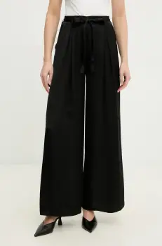 Answear Lab pantaloni femei, culoarea negru, drept, high waist imagine
