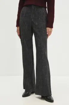 Answear Lab pantaloni femei, culoarea negru, drept, high waist imagine