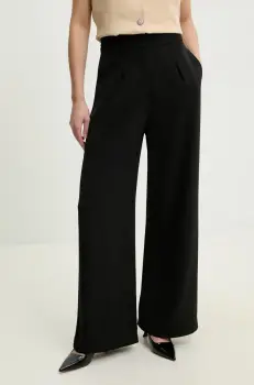 Answear Lab pantaloni femei, culoarea negru, lat, high waist imagine