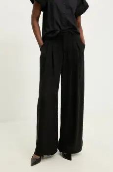 Answear Lab pantaloni femei, culoarea negru, lat, high waist imagine