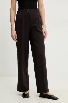 Answear Lab pantaloni femei, culoarea violet, lat, high waist imagine