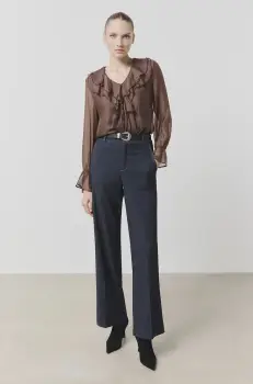 Answear Lab pantaloni femei, drept, high waist imagine