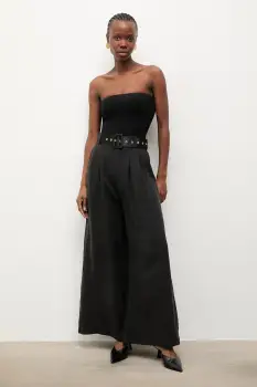 Answear.LAB pantaloni pentru femei, cu lyocell imagine