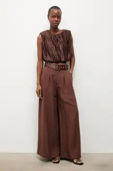 Answear.LAB pantaloni pentru femei, cu lyocell imagine