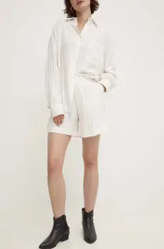 Answear Lab pantaloni scurti cu in culoarea alb, modelator, high waist imagine