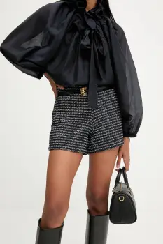 Answear.LAB pantaloni scurti culoarea albastru marin, modelator, high waist imagine