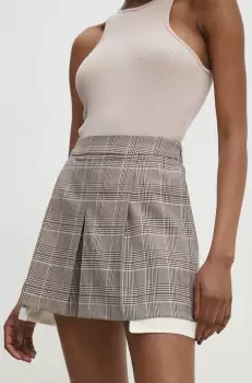 Answear Lab pantaloni scurti femei, culoarea gri, modelator, high waist imagine