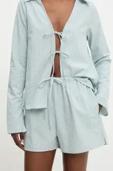 Answear Lab pantaloni scurti femei, culoarea verde, modelator, high waist imagine