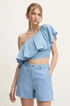 Answear Lab pantaloni scurti femei, neted, high waist imagine