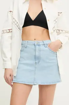 Answear Lab pantaloni scurti jeans femei, neted, high waist imagine