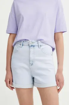 Answear Lab pantaloni scurti jeans femei, neted, high waist imagine