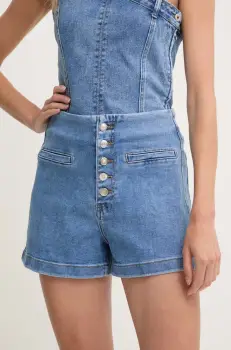 Answear Lab pantaloni scurti jeans femei, neted, high waist imagine