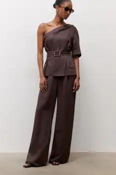 Answear.LAB pantaloni straight pentru femei din in imagine