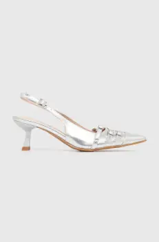 Answear Lab pantofi cu toc culoarea argintiu imagine