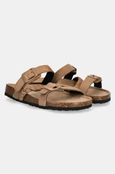 Answear Lab papuci din piele femei, culoarea bej imagine