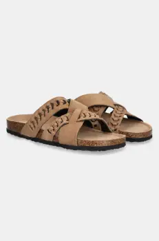 Answear Lab papuci din piele femei, culoarea bej imagine