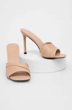 Answear Lab papuci femei, culoarea bej, cu toc cui imagine