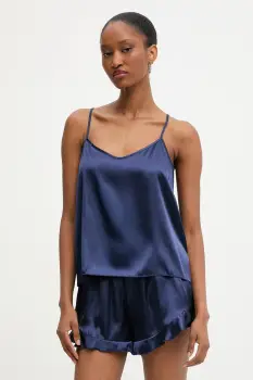 Answear.LAB pijama culoarea albastru marin, satin imagine