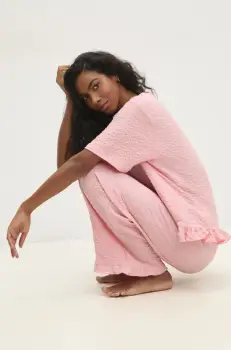 Answear Lab pijama femei, culoarea roz imagine